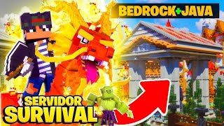 NOVO SERVIDOR DE SURVIVAL com VIP GRÁTIS para MINECRAFT BEDROCK e JAVA com SKILLS, FARMs e PVP